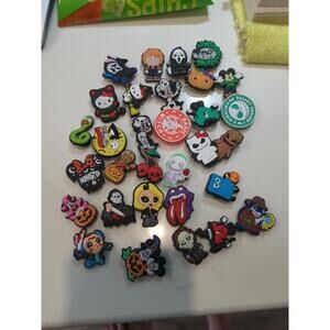 30 Mixed PVC Shoe Charm Lot Scary Mickey Kitty Charms Croc Jibbitz Wristband